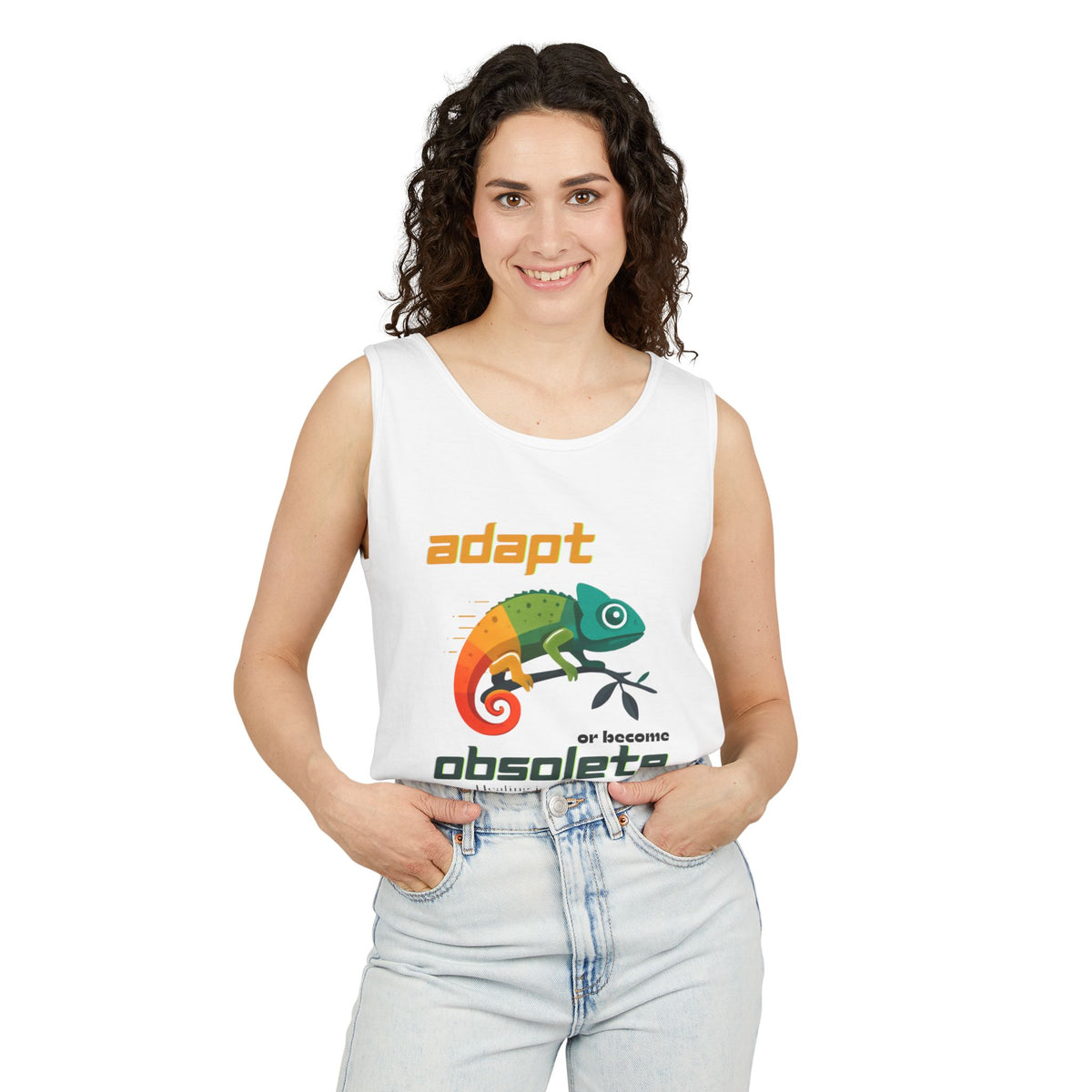 Adapt or Become Obsolete Chameleon Tank Top