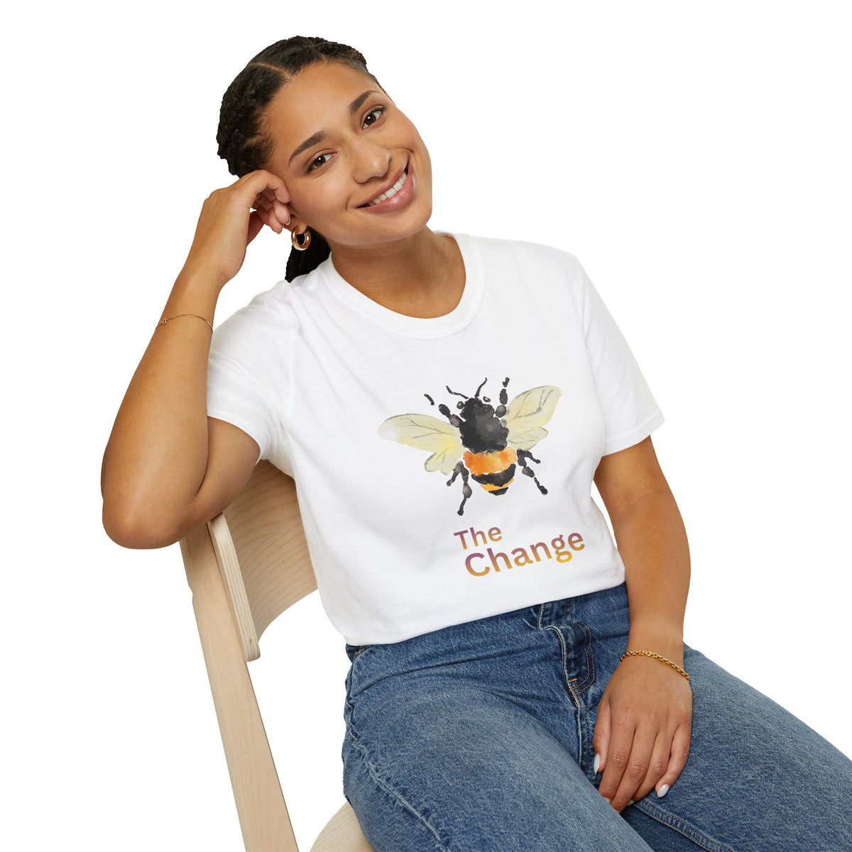 Bee Graphic T-Shirt — 'The Change' Watercolor Bee Tee